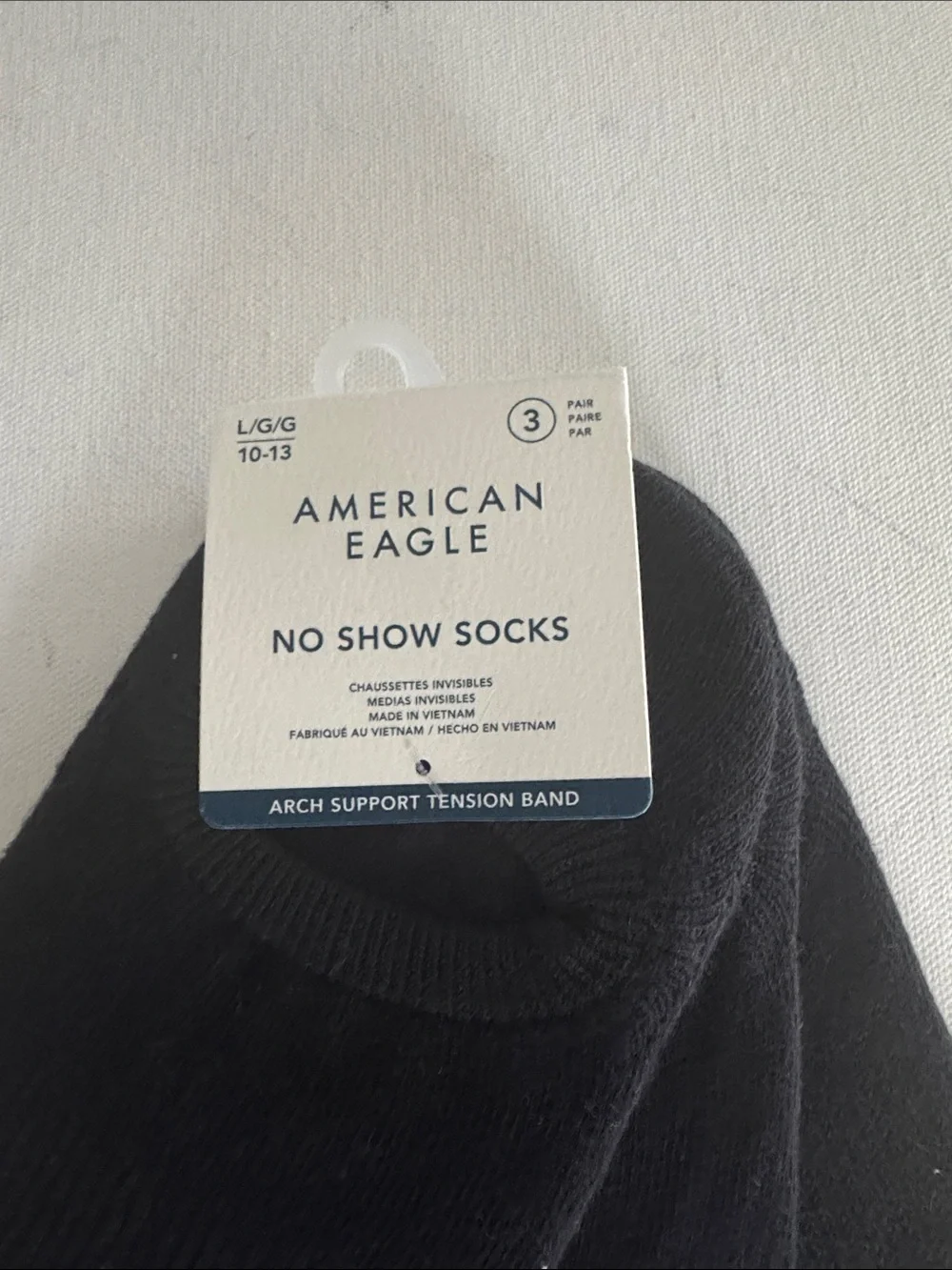 Black No Show Socks Mens American Eagle Large 3 Pack